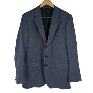 Vintage 90's Burberry Blazer Herringbone Navy Blue‎ Men's 42 Long